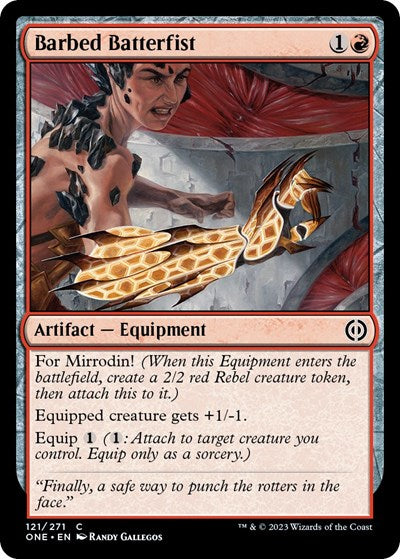 Barbed Batterfist (Phyrexia: All Will Be One) Light Play Foil