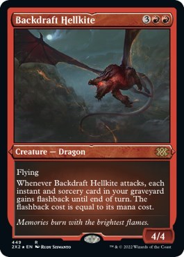 Backdraft Hellkite (Foil Etched) (Double Masters 2022) Light Play Foil