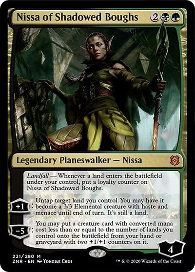 Nissa of Shadowed Boughs (Promo Pack: Zendikar Rising) Light Play