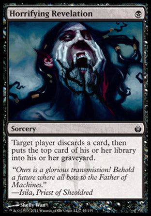 Horrifying Revelation (Mirrodin Besieged) Medium Play Foil