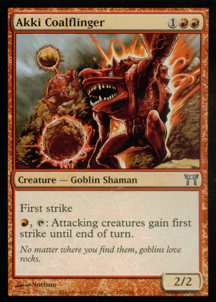 Akki Coalflinger (Champions of Kamigawa) Medium Play Foil