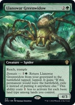 Llanowar Greenwidow (Extended Art) (Dominaria United) Light Play Foil