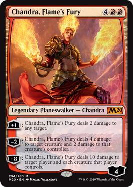 Chandra, Flame's Fury (Magic 2020 Core Set) Medium Play Foil