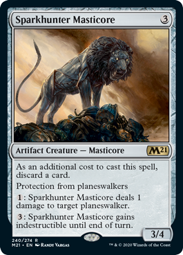 Sparkhunter Masticore (Magic 2021 Core Set) Light Play Foil