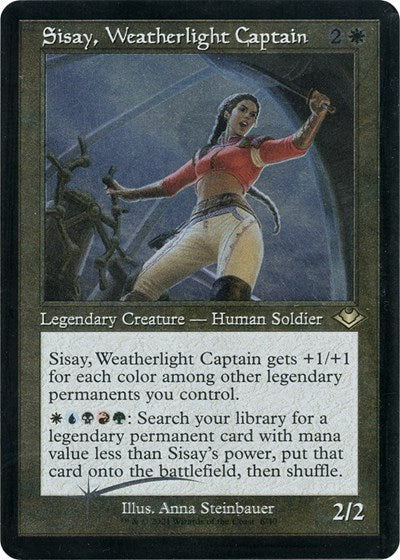 Sisay, Weatherlight Captain (Retro Frame) (Foil Etched) (Modern Horizons 1 Retro Frames) Light Play Foil