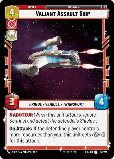 Valiant Assault Ship (Shadows of the Galaxy) Near Mint Foil