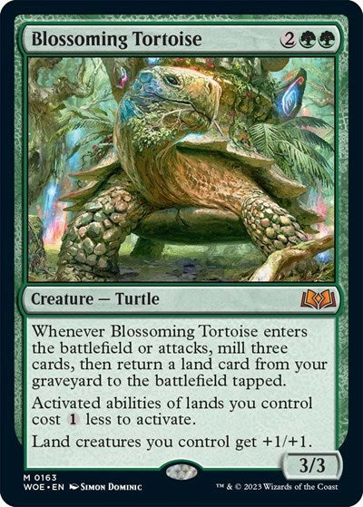 Blossoming Tortoise (Wilds of Eldraine) Medium Play Foil