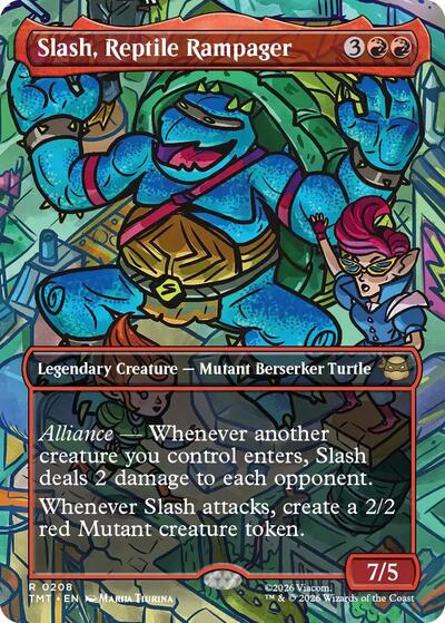 Slash, Reptile Rampager (Borderless) (Teenage Mutant Ninja Turtles) Light Play Foil