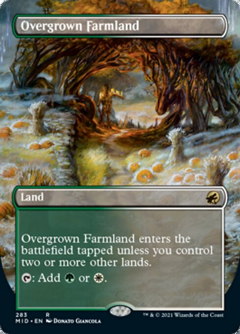 Overgrown Farmland (Borderless) (Innistrad: Midnight Hunt) Medium Play Foil