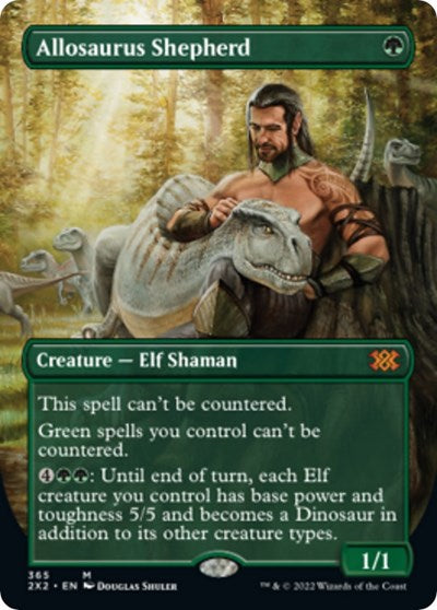 Allosaurus Shepherd (Borderless) (Double Masters 2022) Light Play Foil