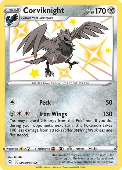 Corviknight (Shining Fates: Shiny Vault) Near Mint Holofoil