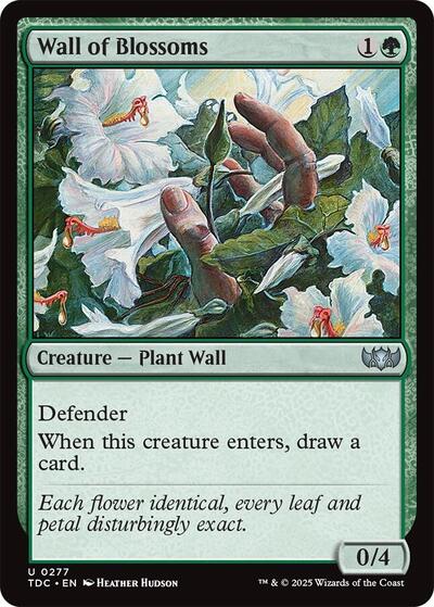Wall of Blossoms (Commander: Tarkir: Dragonstorm) Light Play
