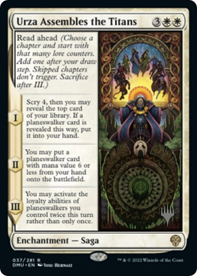 Urza Assembles the Titans (Promo Pack: Dominaria United) Light Play Foil