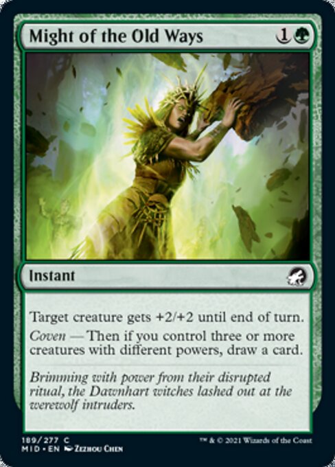 Might of the Old Ways (Innistrad: Midnight Hunt) Light Play Foil