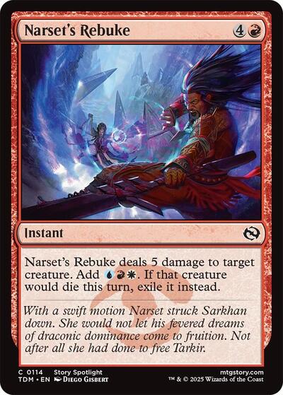 Narset's Rebuke (Tarkir: Dragonstorm) Light Play Foil
