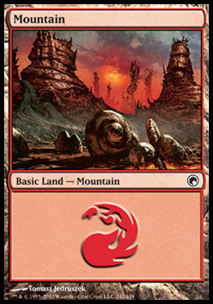 Mountain (242) (Scars of Mirrodin) Heavy Play