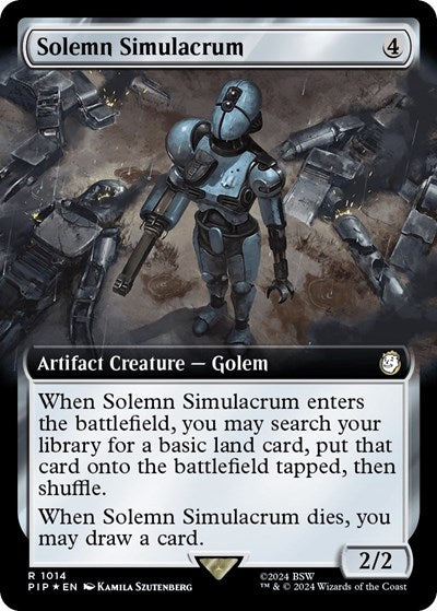 Solemn Simulacrum (Extended Art) (Surge Foil) (Universes Beyond: Fallout) Light Play Foil