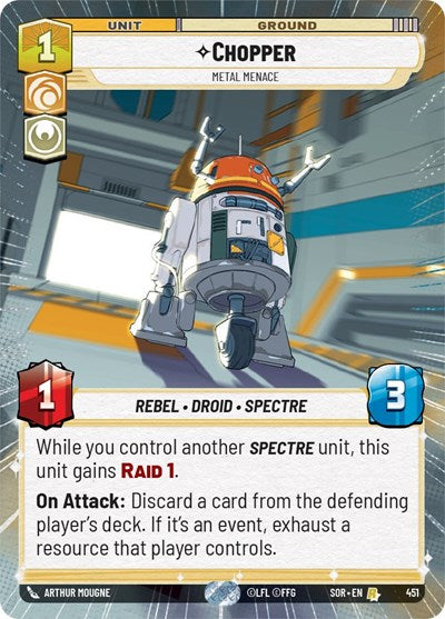 Chopper Metal Menace (Hyperspace) (Spark of Rebellion) Near Mint