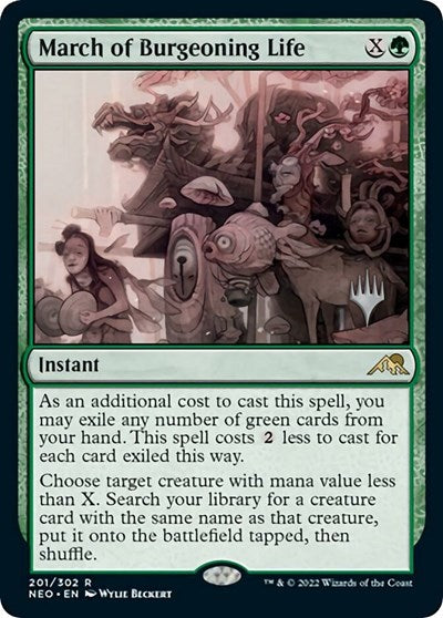 March of Burgeoning Life (Promo Pack: Kamigawa: Neon Dynasty) Medium Play Foil