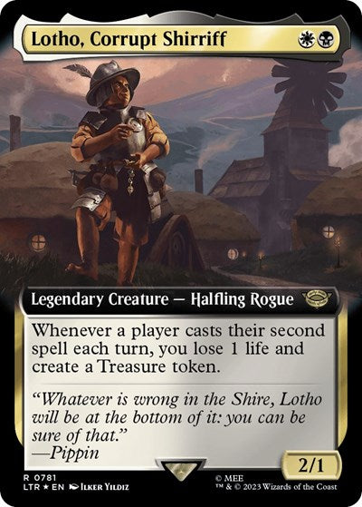 Lotho, Corrupt Shirriff (Extended Art) (Surge Foil) (Universes Beyond: The Lord of the Rings: Tales of Middle-earth) Medium Play Foil