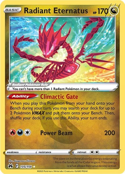 Radiant Eternatus (Crown Zenith) Light Play Holofoil