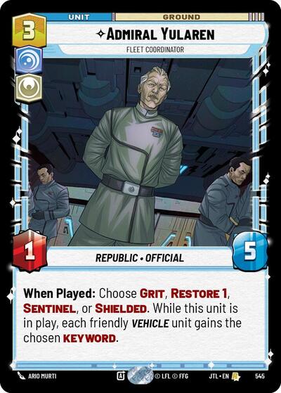 Admiral Yularen Fleet Coordinator (Foil) (Jump to Lightspeed) Near Mint Foil