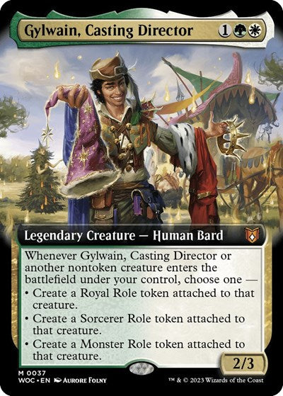 Gylwain, Casting Director (Extended Art) (Commander: Wilds of Eldraine) Near Mint Foil