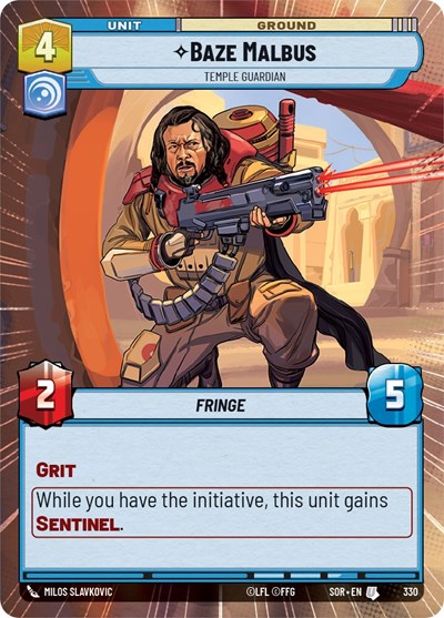 Baze Malbus Temple Guardian (Hyperspace) (Spark of Rebellion) Near Mint