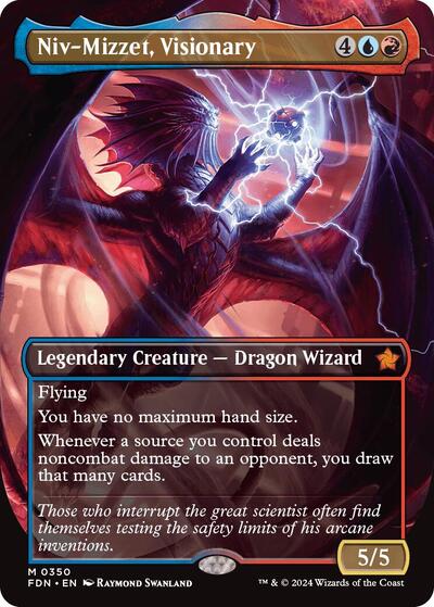 Niv-Mizzet, Visionary (Borderless) (Foundations) Light Play Foil