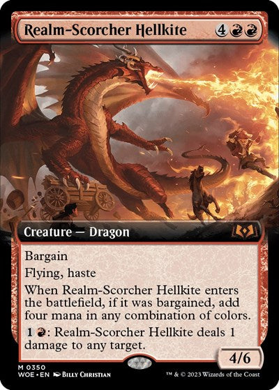 Realm-Scorcher Hellkite (Extended Art) (Wilds of Eldraine) Light Play Foil