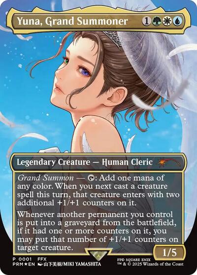 Yuna, Grand Summoner (Borderless) (Promos: WPN and Gateway) Medium Play Foil