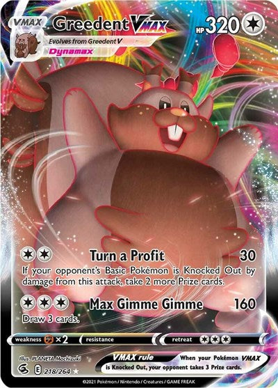 Greedent VMAX (SWSH08: Fusion Strike) Light Play Holofoil