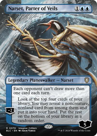 Narset, Perter of Veils (Borderless) (Commander: Bloomburrow) Light Play