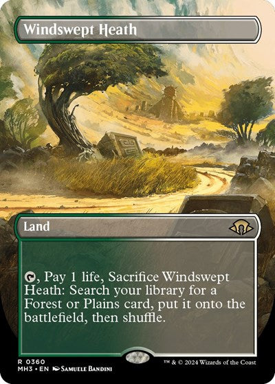 Windswept Heath (Borderless) (Modern Horizons 3) Light Play Foil