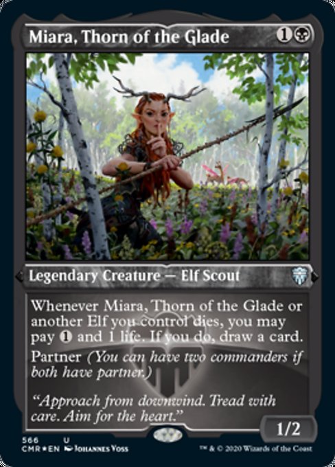 Miara, Thorn of the Glade (Foil Etched) (Commander Legends) Light Play Foil