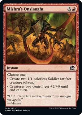 Mishra's Onslaught (The Brothers' War) Light Play