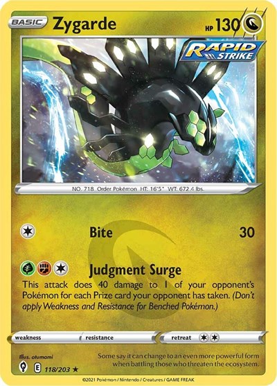 Zygarde (SWSH07: Evolving Skies) Light Play Holofoil