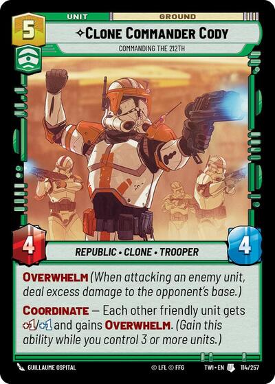 Clone Commander Cody Commanding the 212th (Twilight of the Republic) Near Mint Foil