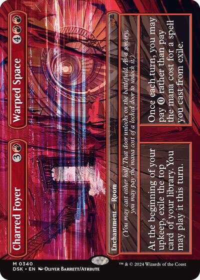 Charred Foyer / Warped Space (Borderless) (Duskmourn: House of Horror) Light Play Foil