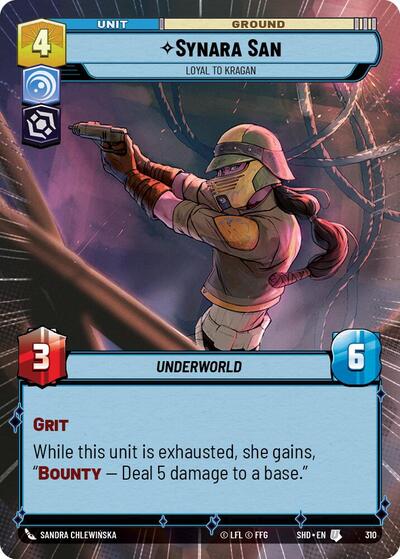 Synara San Loyal to Kragan (Hyperspace) (Shadows of the Galaxy) Near Mint