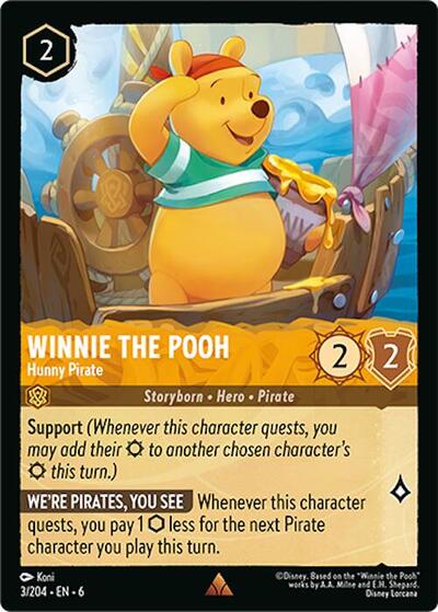 Winnie the Pooh - Hunny Pirate (Azurite Sea) Near Mint Cold Foil