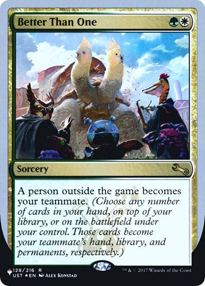 Better Than One (The List) Light Play Foil