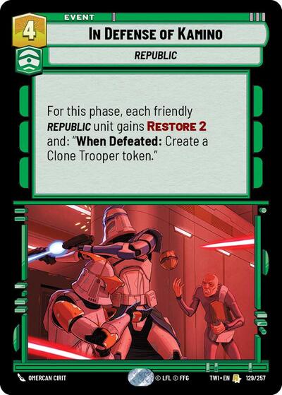 In Defense of Kamino (Twilight of the Republic) Near Mint Foil