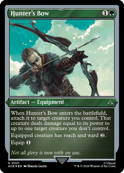 Hunter's Bow (Foil Etched) (Universes Beyond: Assassin's Creed) Light Play Foil