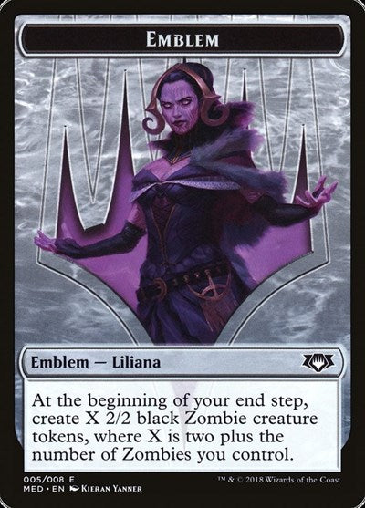 Emblem - Liliana, the Last Hope (Mythic Edition: Guilds of Ravnica) Light Play