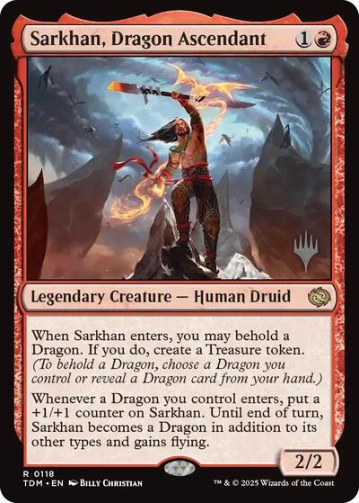 Sarkhan, Dragon Ascendant (Promo Pack: Tarkir: Dragonstorm) Light Play