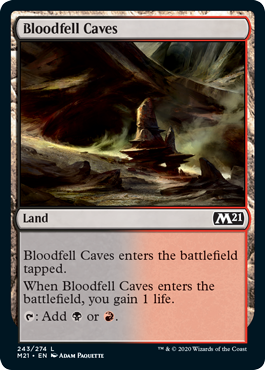 Bloodfell Caves (Magic 2021 Core Set) Light Play Foil
