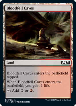 Bloodfell Caves (Magic 2021 Core Set) Light Play