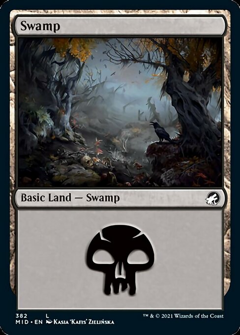 Swamp (382) (Innistrad: Midnight Hunt) Light Play Foil