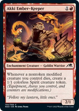 Akki Ember-Keeper (Kamigawa: Neon Dynasty) Light Play Foil
